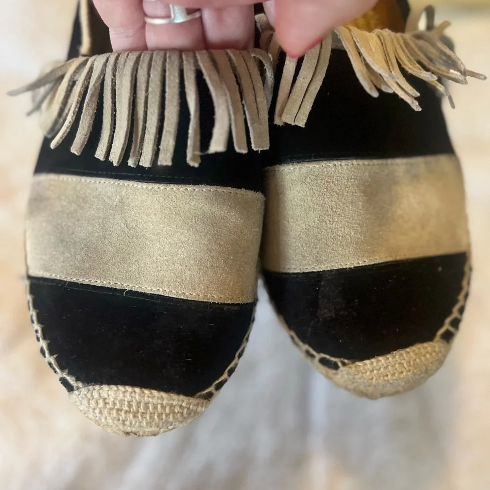 Authentic Chloe Beige and Black Espadrilles